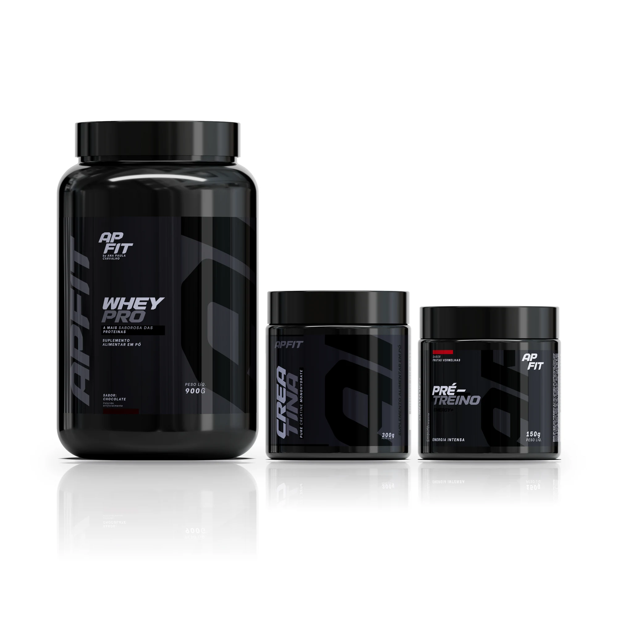 APFIT Kit Treino Whey, Creatina e Pré-Treino