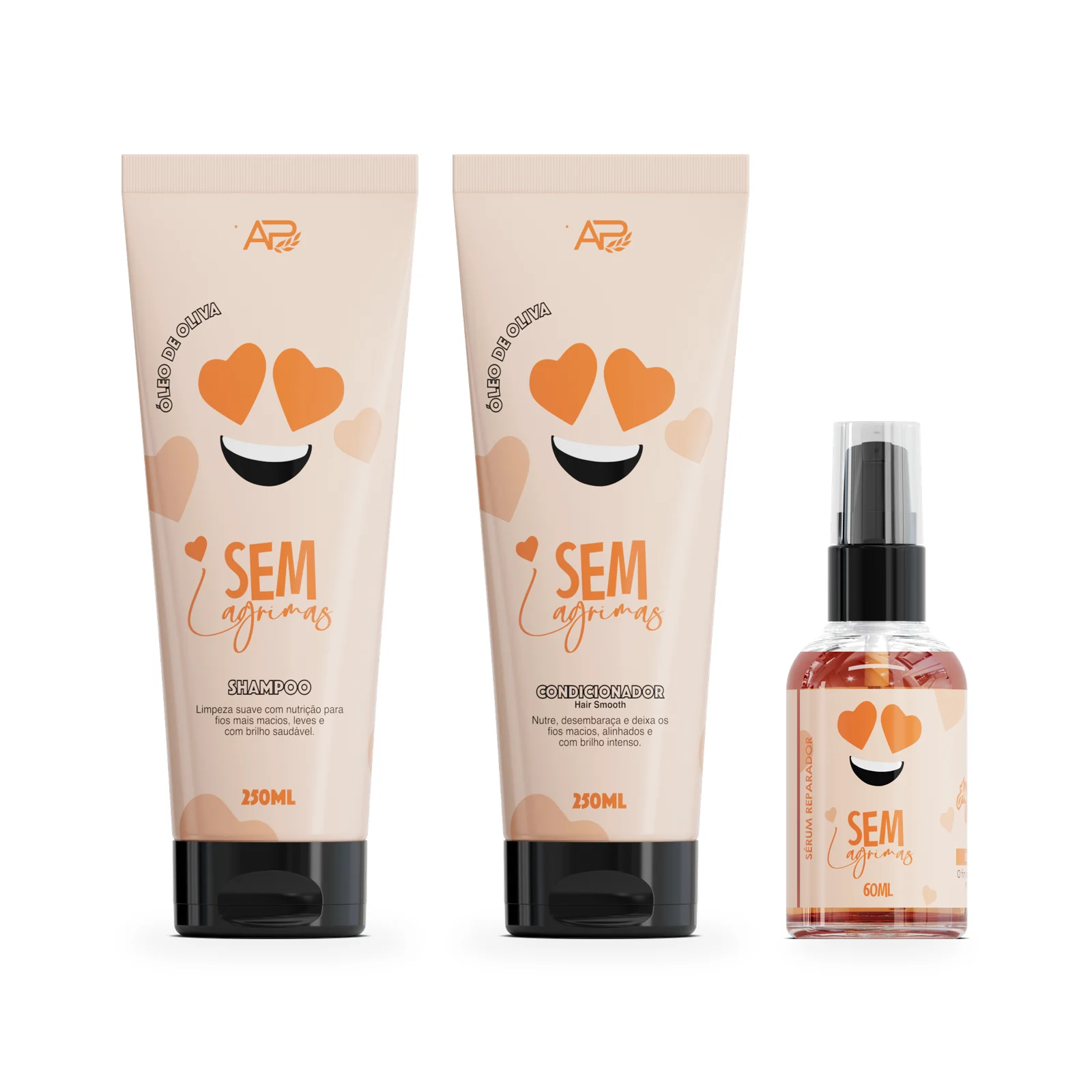 Sem Lágrimas Óleo de Oliva - Kit Shampoo + Condicionador + Sérum Reparador