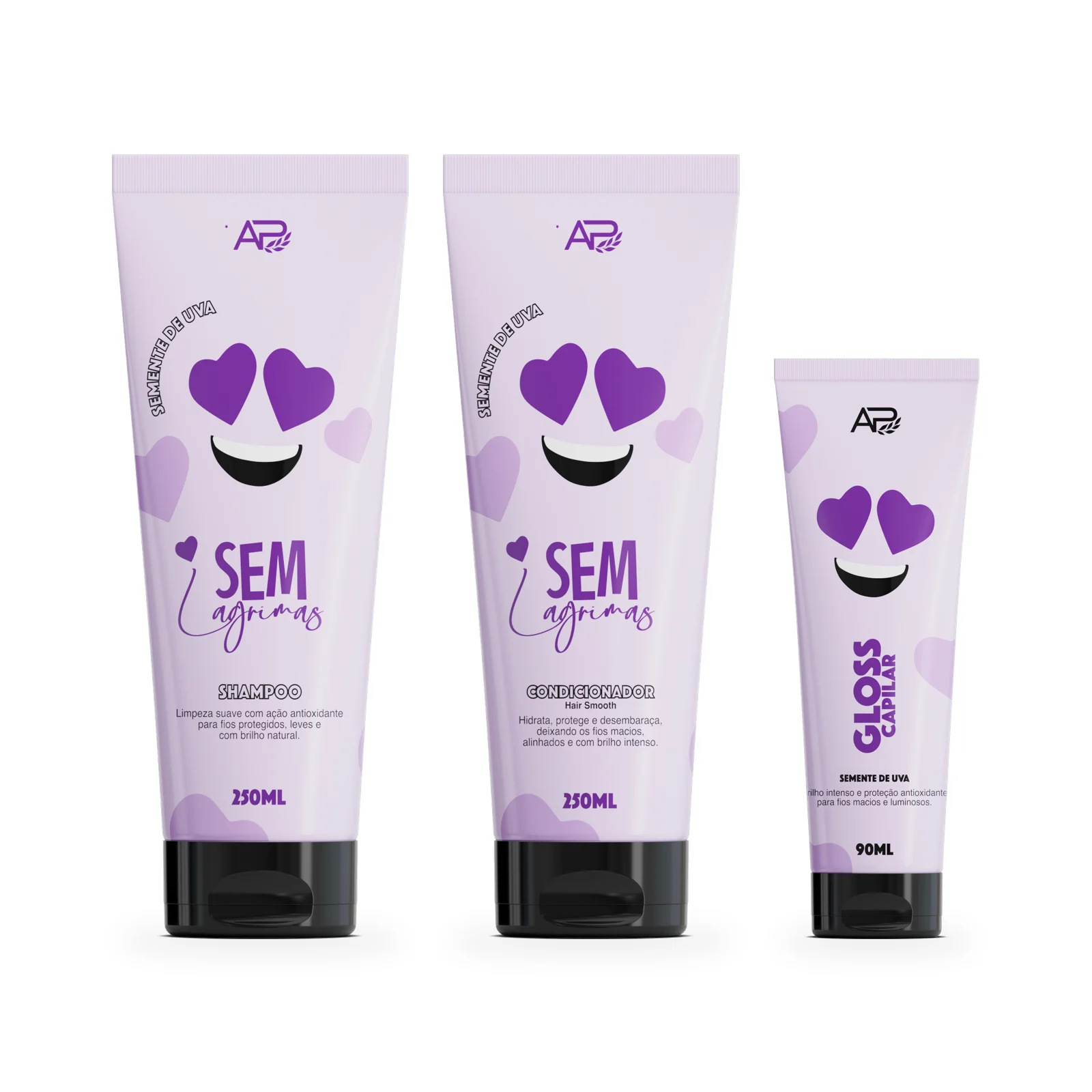 Sem Lágrimas Semente de Uva - Kit Shampoo + Condicionador + Gloss Capilar